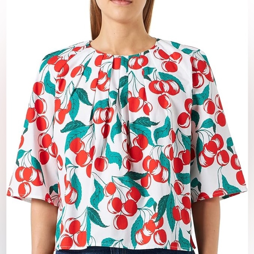 Benetton Cherry Print Set Crop Top & Midi Skirt – Size S - Picture 4 of 15